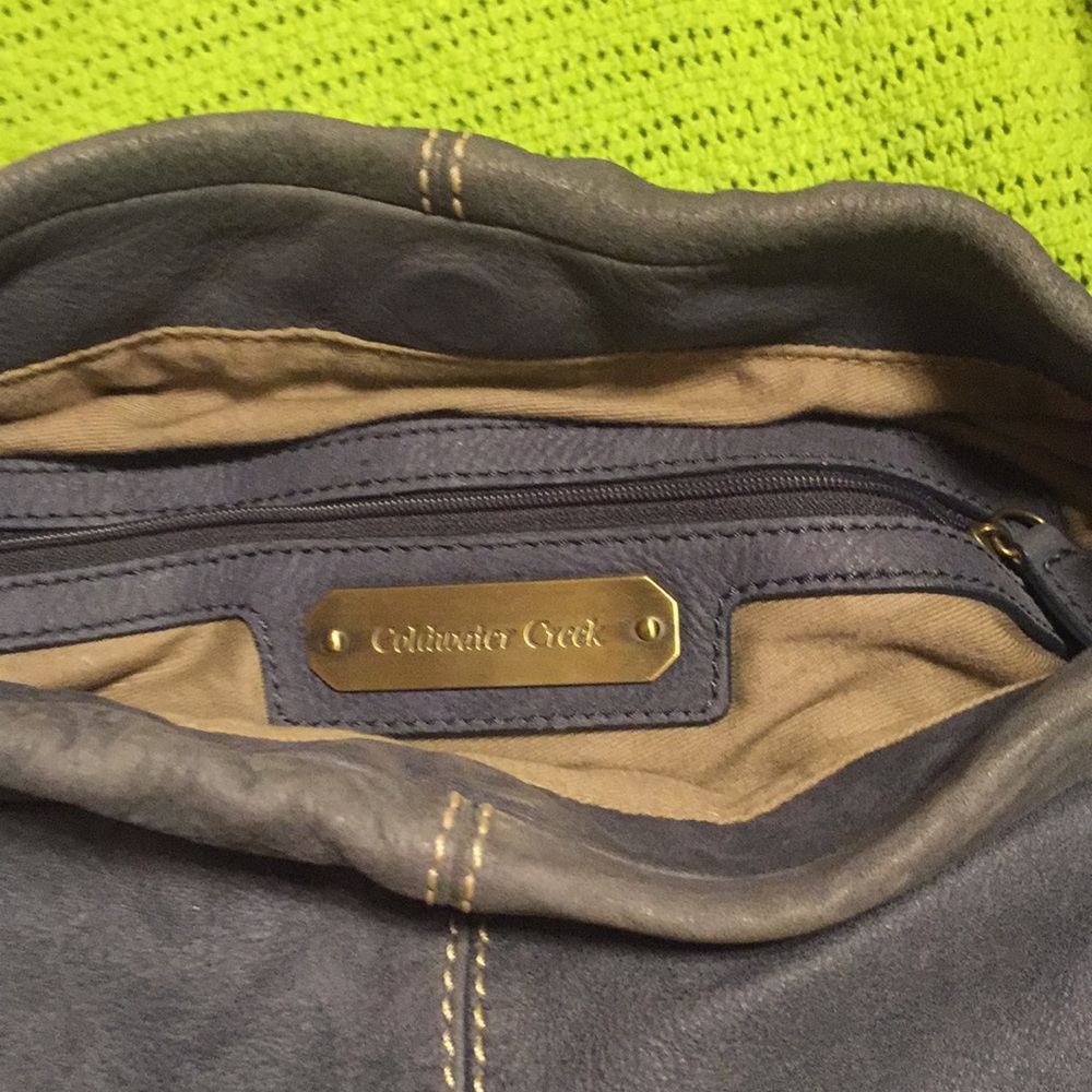 Navy blue leather Coldwater creek purse